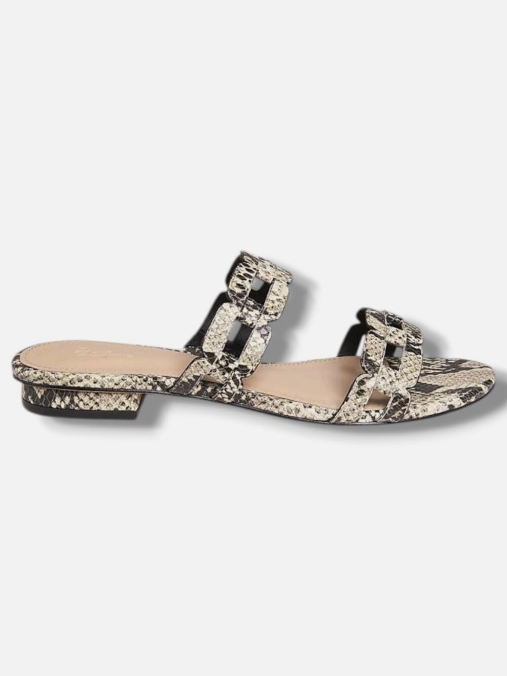 22élevé Women's Black Chain-Link Leather Sandals Shoes Size EU:37.5 US:7.5
